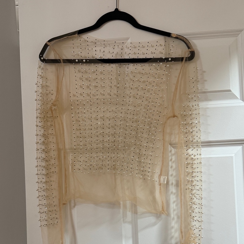 Elegant Sheer Beaded Women's Top